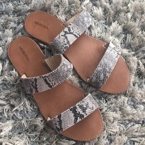 Snake print sandals